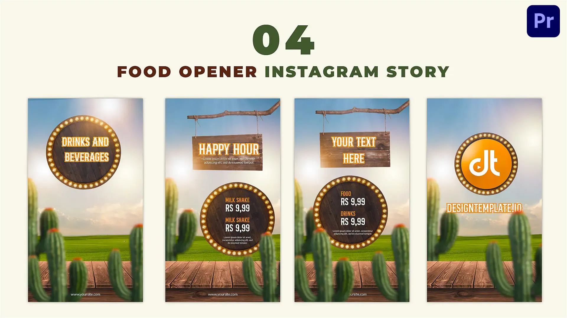 Food and Drink Menu Display Instagram Story